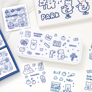 Sticker/hình dán con gấu theo set dễ thương 100 tờ