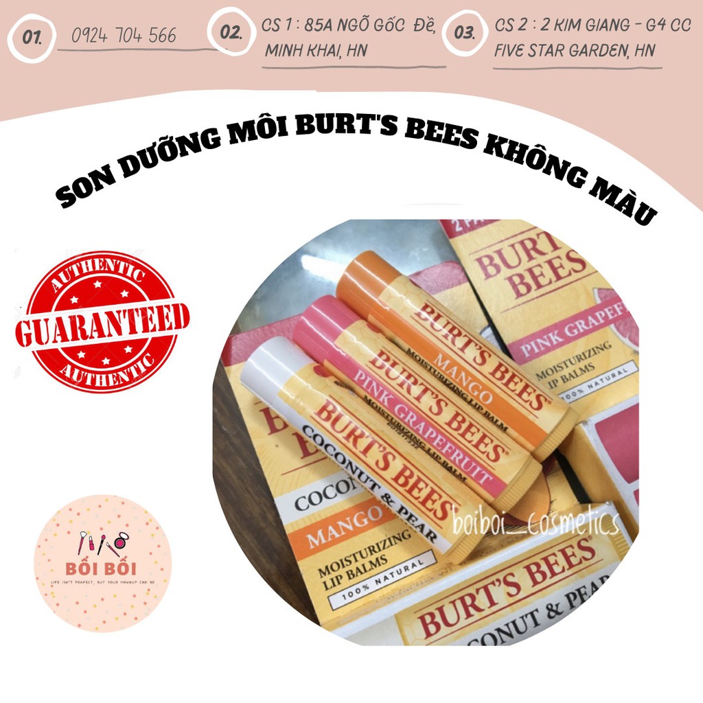 Son Dưỡng Môi Burt’s Bees không màu