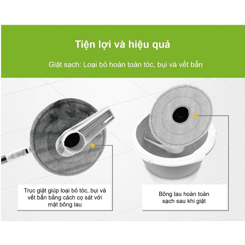 Bộ Cây Lau 360 Độ Cải Tiến 3M Xa006515267 - Single Microfiber Cloth Spin Mop – Hàng Chính Hãng Scotch-Brite