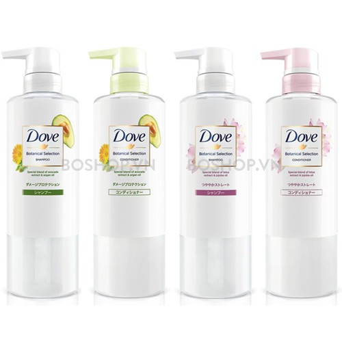 Dầu Gội Dầu Xả Dove Botanical Selection 500g