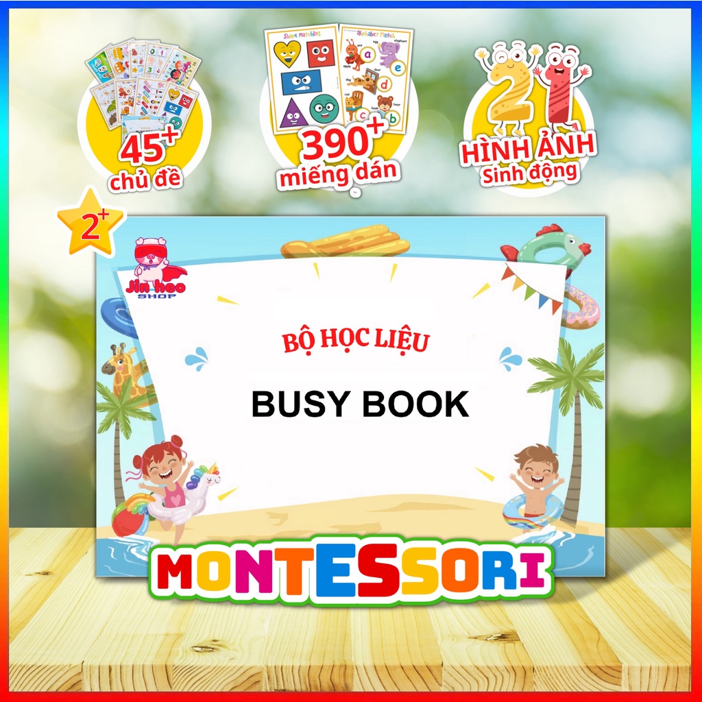 [HỌC LIỆU Montessori ❤️] Busy Book full - bóc dán 45 chủ đề, Bảng bận rộn, Busy board giúp bé phát triển tư duy