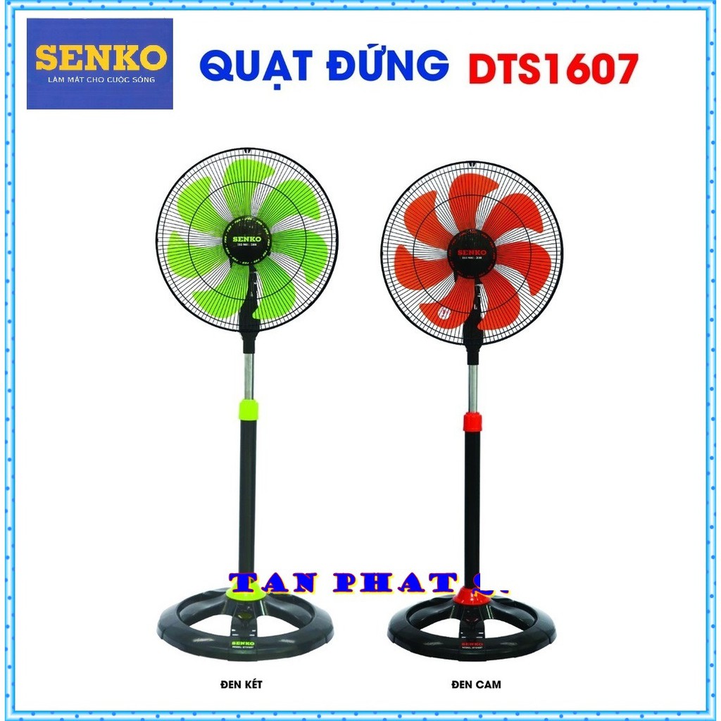 QUẠT ĐỨNG SENKO DTS1607 cao max 120cm (tặng 10 móc dán tường)