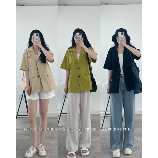 Áo vest đũi linen cộc tay oversize the.sweaterweather TSW (ảnh thật) | BigBuy360 - bigbuy360.vn