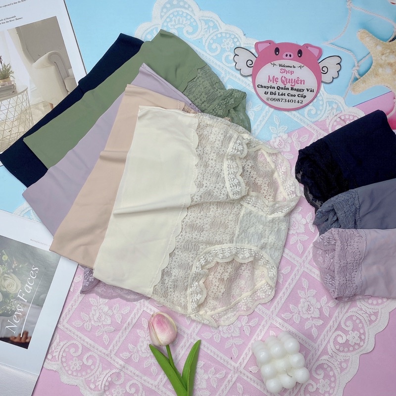 Quần lót su đúc phối ren cạp cao gen bụng nâng mông gợi cảm , kháng khuẩn an toàn tuyệt đối