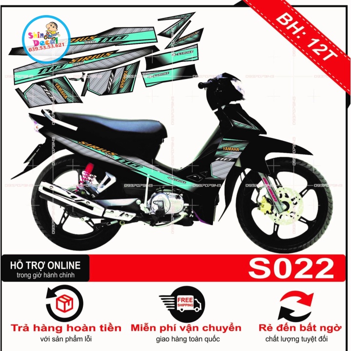 tem rời sirius sọc xám đen -- SHIN DECAL 2