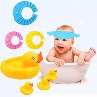 Combo 1 nón tắm và bộ đồ chơi vịt cho bé