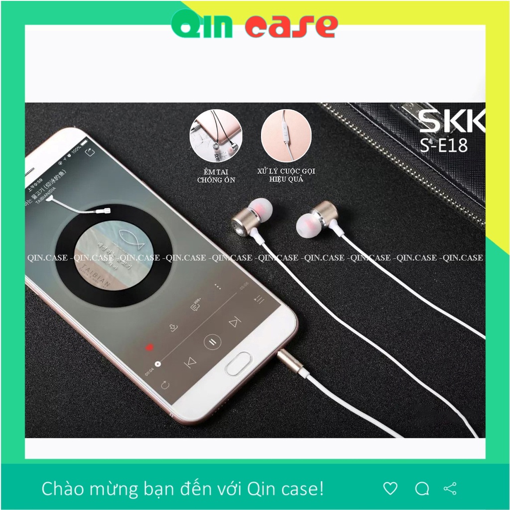 [SKK/Chính hãng] Tai Nghe Dây Nhét Tai Thể Thao E18 - Xử Lý Cuộc Gọi - Âm Thanh Chất Lượng Cao, Chống Ồn, Bền, Đẹp