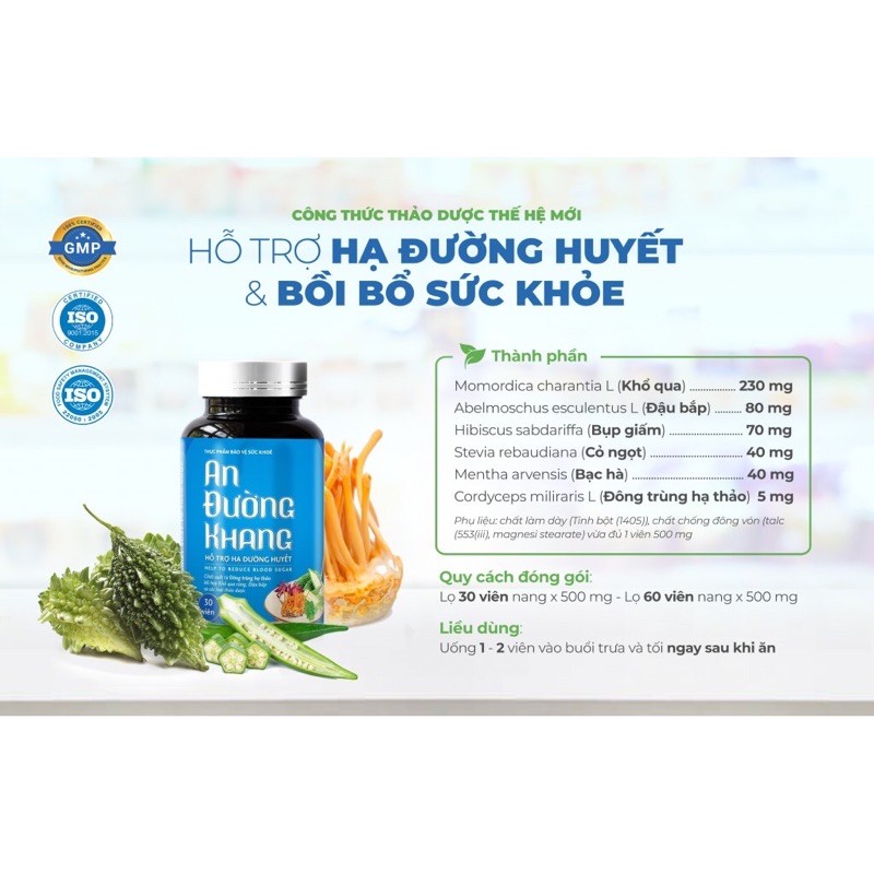 An Đường Khang - Hỗ trợ hạ đường huyết, đái tháo đường (tiểu đường) và bồi bổ sức khoẻ
