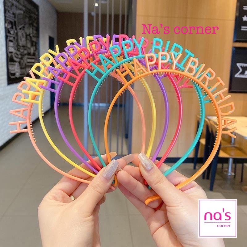 Băng đô cài tóc bờm nhựa Happy Birthday chúc mừng sinh nhật xinh xắn dễ thương