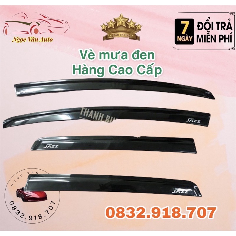 Vè Mưa Honda Jazz 2014 - 2020 nhựa đen hàng cao cấp