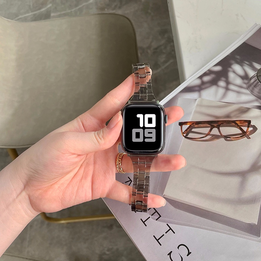 Dây Đeo Thay Thế Bằng Nhựa Resin Cho iWatch Series 8 7 6 SE 5 4 3 2 1 45mm 41mm 44mm 40mm 42mm 38mm