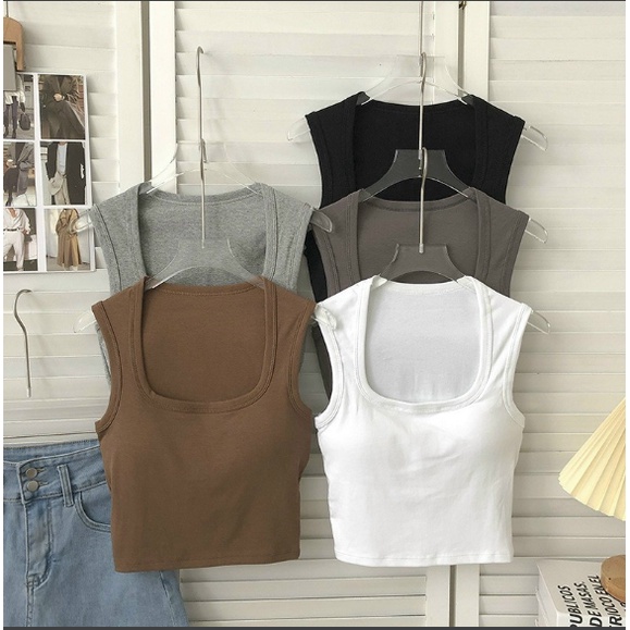 ÁO CROPTOP - ÁO BA LỖ cổ vuông có mút ngực (hàng loại Đẹp)