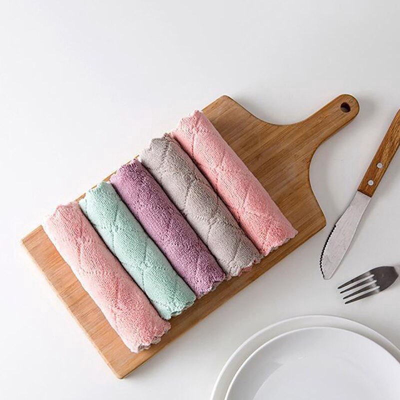 Khăn Lau Chén Dĩa Hai Lớp Bằng Sợi Microfiber