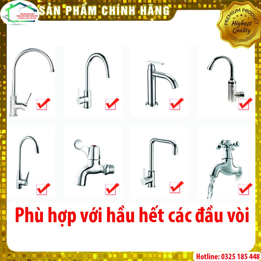 Vòi sen tăng áp đa năng tiện lợi, chống bắn nước gắn bồn rửa bát, xoay 360 độ với bộ lọc đá khoáng maifan