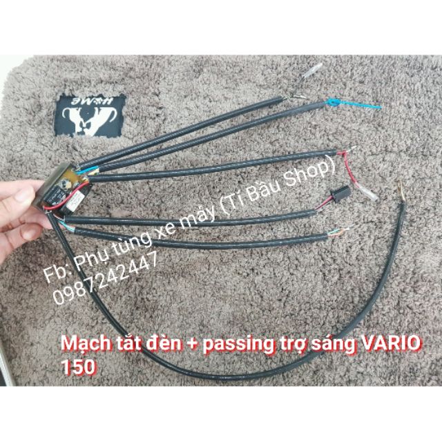 MẠCH PASSING + BẬT TẮT ĐÈN CHÍNH VÀ TRỢ SÁNG cho VARIO 150 ( dùng nút đề zin của xe)