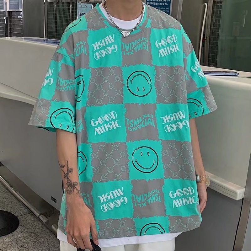 Áo Thun Tay Ngắn Dáng Rộng In Chữ Phong Cách Hàn Quốc Thời Trang Mùa Hè Cho Nam Và Nữ size M-5XL