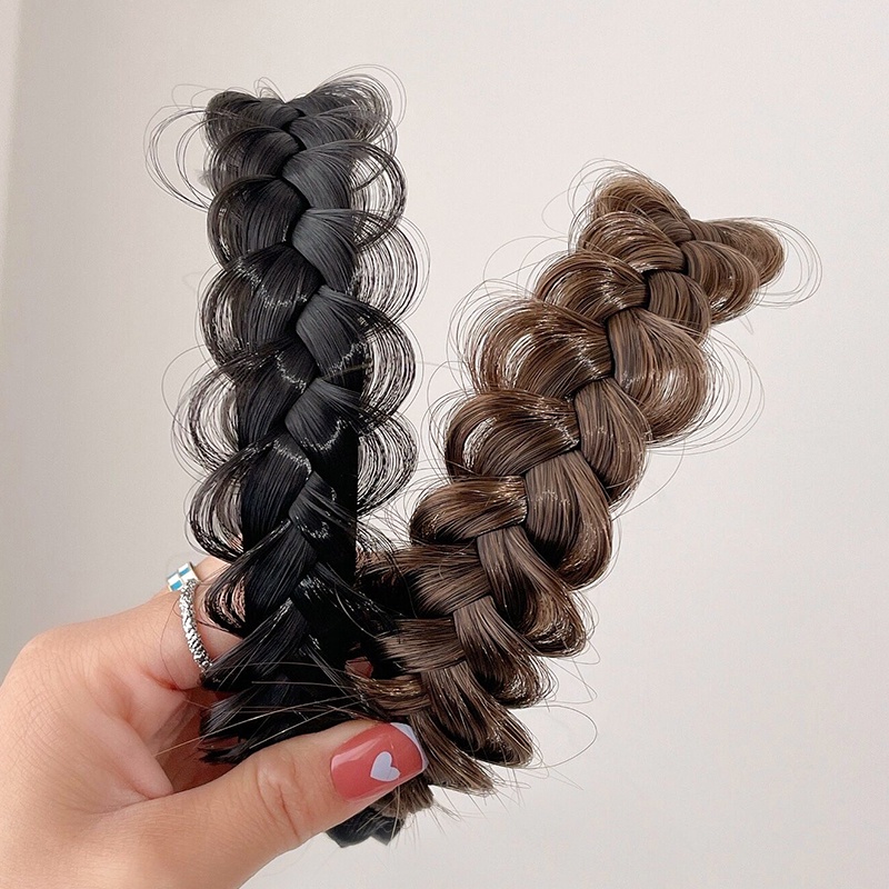 Băng Đô Tóc Giả Thắt Bím Đáng Yêu Cho Bé Gái