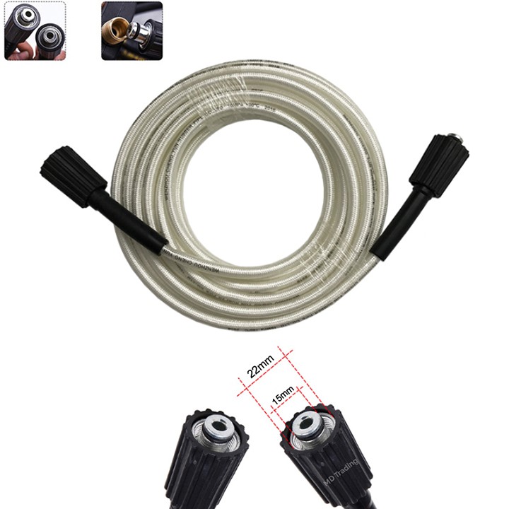 DÂY CAO ÁP 7M,15M,30M - Ống dây cho máy bơm xịt rửa áp lực cao - Ren trong 22mm - Phụ kiện máy rửa xe