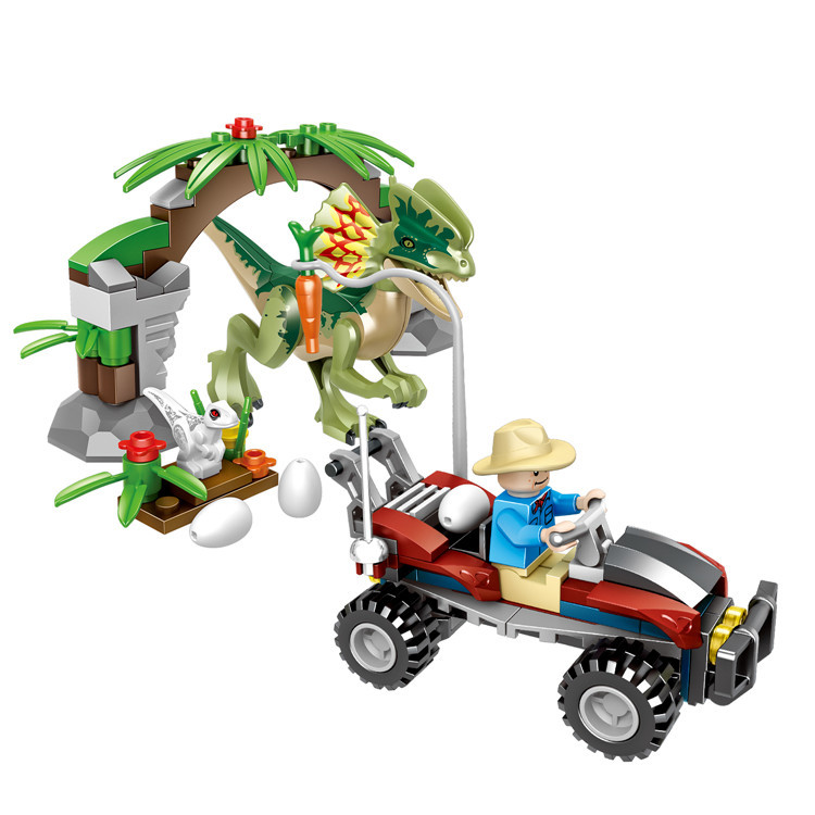 Đất nước mát 69010 khám phá khủng long cậu bé tương thích Lego khủng long tuần tra Trò chơi ghép hình khối đồ chơi