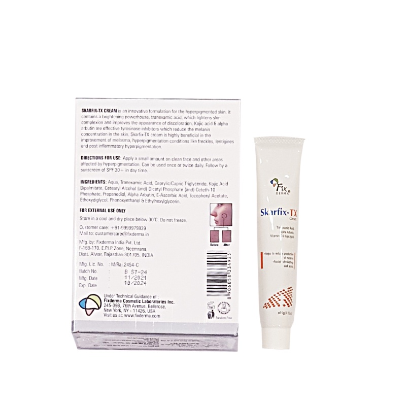 ✅[CHÍNH HÃNG] Kem Dưỡng Da Mờ Thâm, Tàn Nhang Fixderma Skarfix-TX Cream 15g Tranexamic Acid (2%),Kojic Dipalmitate (2%