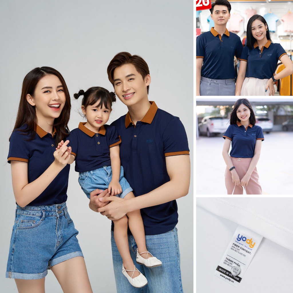 Áo thun polo nữ YODY cafe phối nẹp, phông cotton cổ bẻ tay lỡ co giãn, thời trang công sở cao cấp APN3700