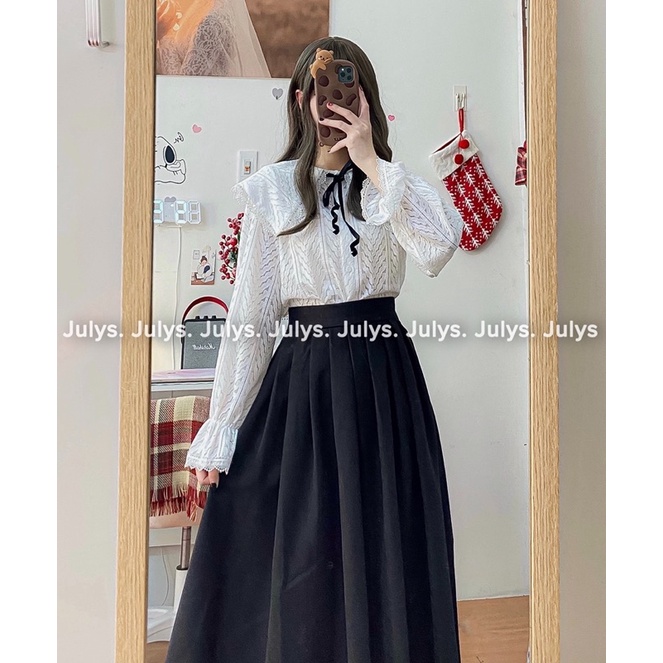 Chân váy xếp li dáng dài vintage mã 22001 (ảnh thật shop chụp kèm video) | BigBuy360 - bigbuy360.vn