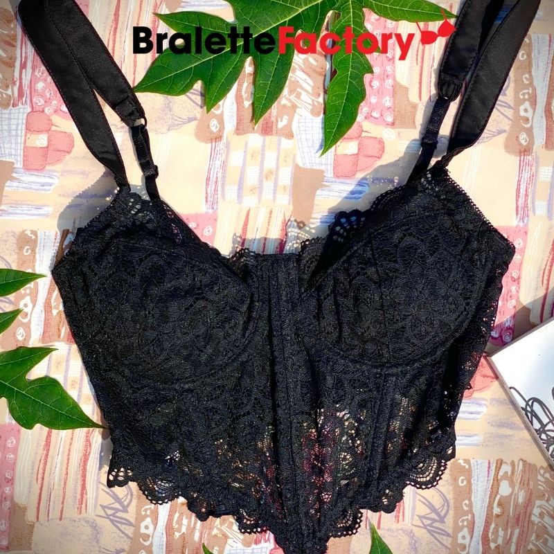 Áo lót bralette ren, croptop sexy, mút lót, mẫu honey đen [N05] | BigBuy360 - bigbuy360.vn