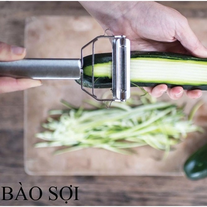 Bào Sợi Rau Củ Quả 2 Đầu Bằng Inox Siêu Bén Cầm Chắc Tay - Mã 333