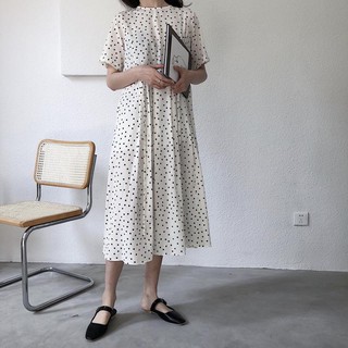 Đầm nữ dáng vintage chấm bi
