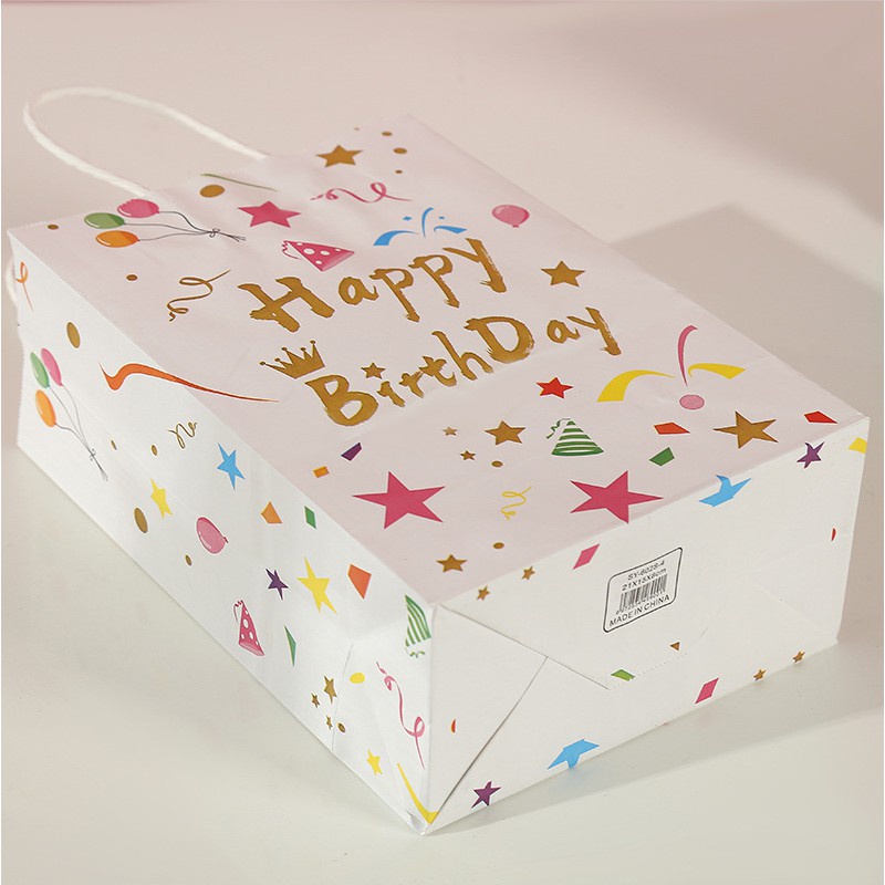 1 Túi Giấy Kraft Đựng Quà Sinh Nhật Họa Tiết Hoạt Hình