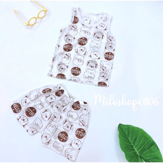 Bộ ba lỗ cotton giấy cho bé