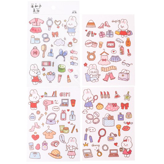 Set 4 Miếng Hình Dán Sticker DIY Trang Trí Cực Dễ Thương