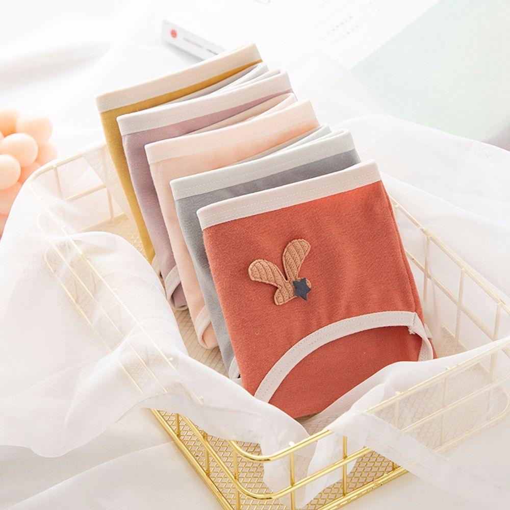 Somedayzl Quần Lót Eo Vừa Thoáng Khí Màu Trơn Họa Tiết Hoạt Hình Phong Cách Hàn Quốc Cho Nữ