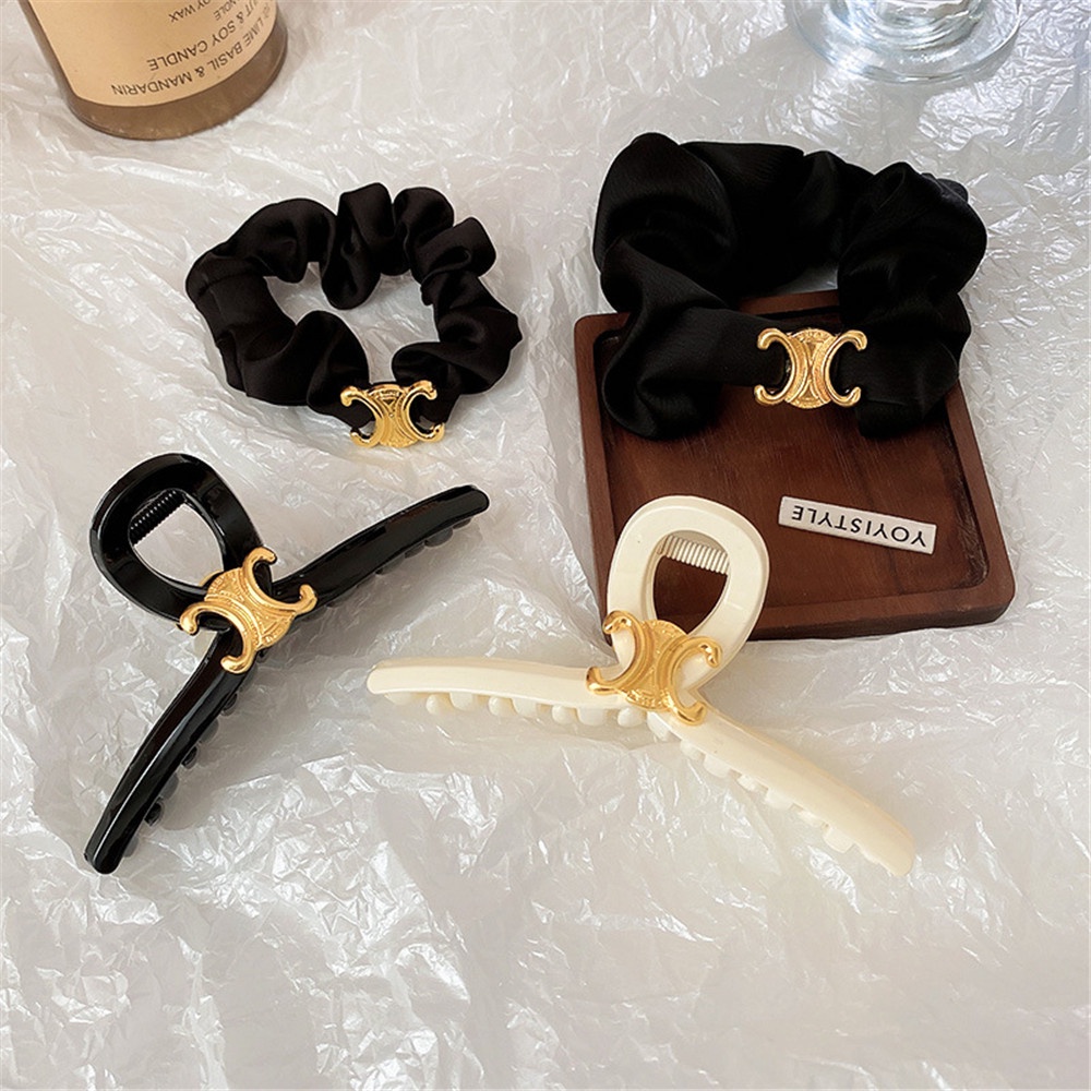 Dây Buộc Tóc Đuôi Ngựa Hình Chữ C Phong Cách Pháp Cổ Điển Cho Nữ