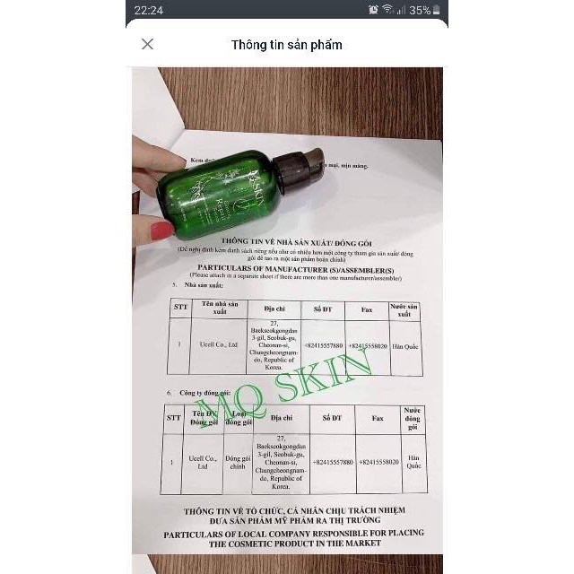Serum Thay da nhân sâm Hàn Quốc