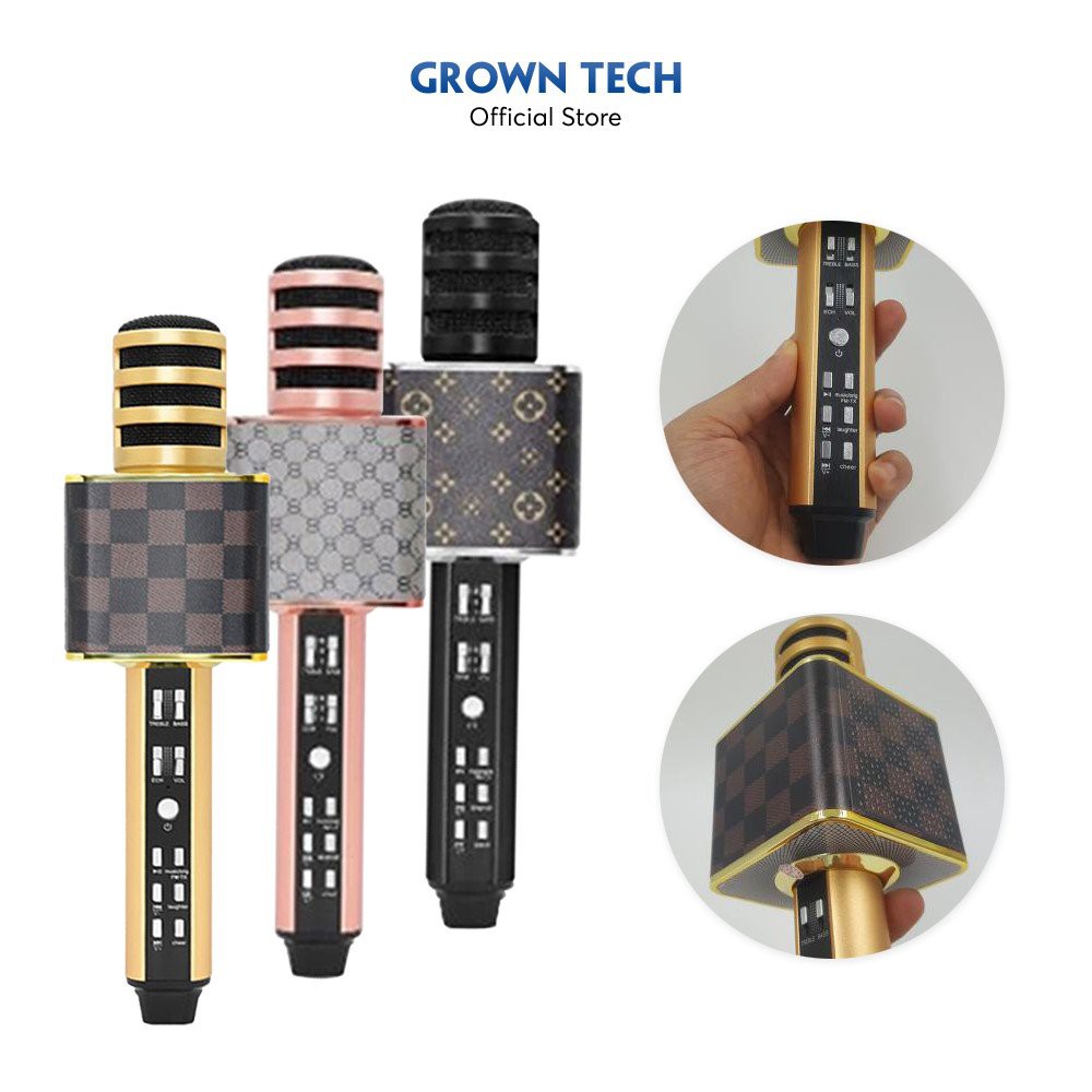 Micro karaoke bluetooth GROWNTECH  SD18 mic hát kèm loa âm thanh chuẩn, bass tốt dòng 2022