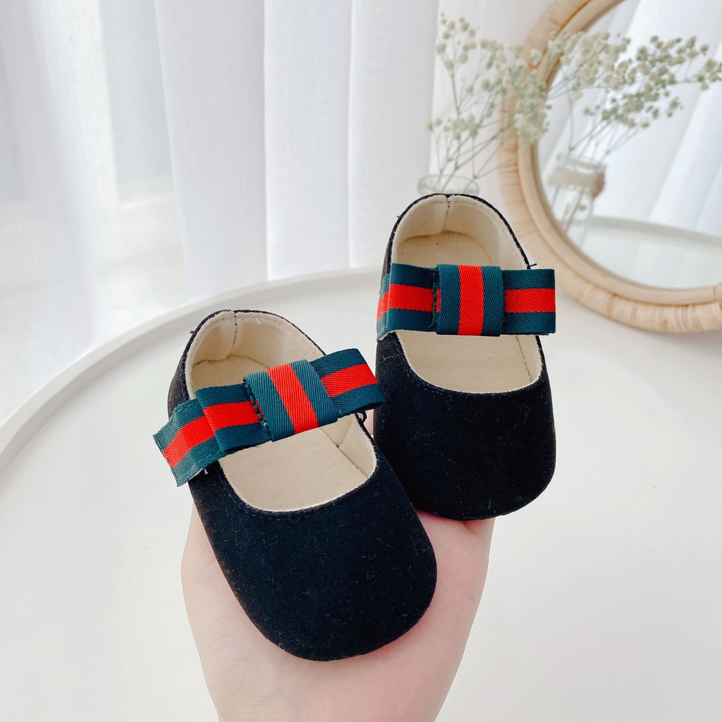 G64 Giày búp bê tập đi Guccci màu đen mềm mại nhẹ chân của Mama Ơi - Thời trang cho bé
