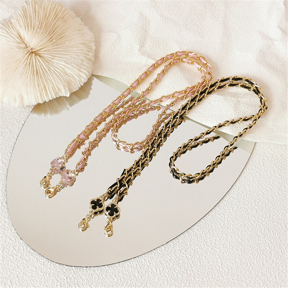 Dây Đeo Mắt Kính Hình Cỏ Bốn Lá Đính Đá Pha Lê Thời Trang