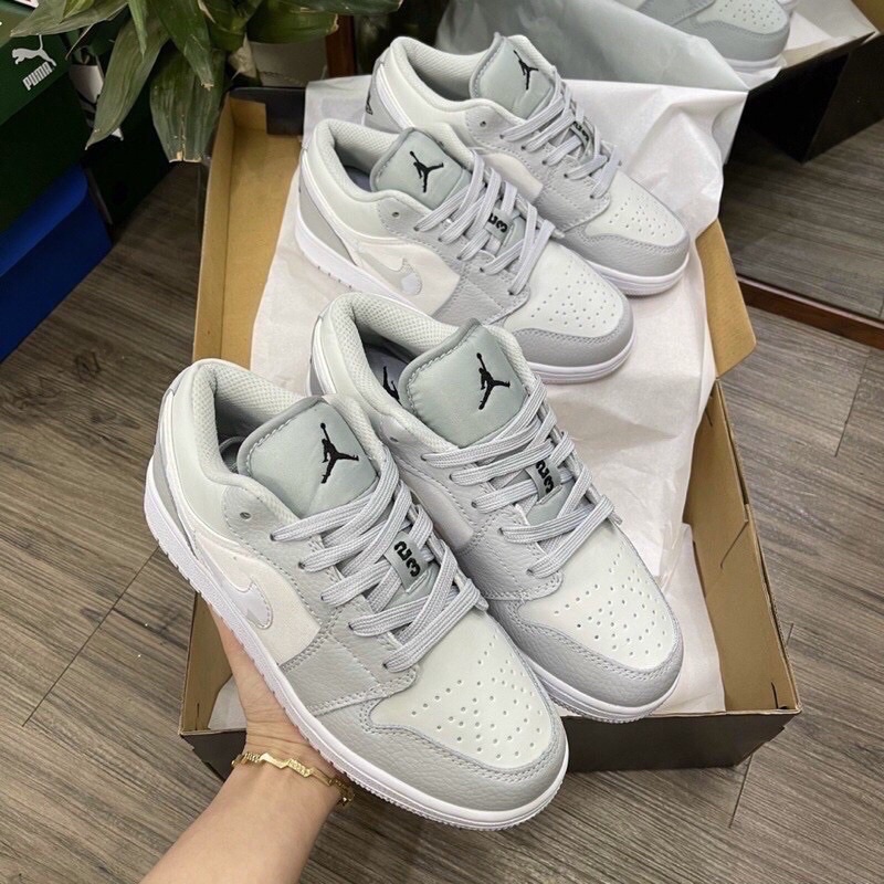 GIÀY JD1 CAMO XÁM TRẮNG THẤP CỔ DA THẬT LAI AU NAM NỮ SC