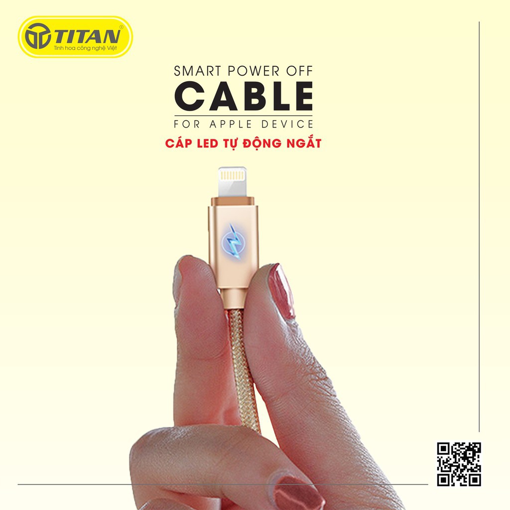 Cáp TITAN CL22 chân Lightning , tự ngắt , dài 3m