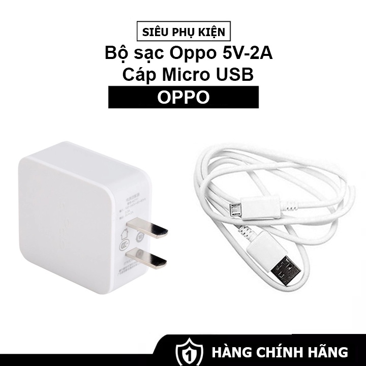 Bộ sạc Oppo 5V-2A Cáp Micro USB - Hàng Chính Hãng