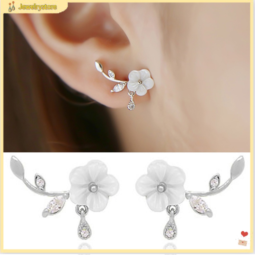 Khuyên tai hình hoa đính đá thời trang thanh lịch dành cho nữ