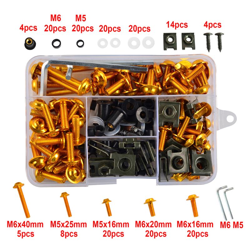 Bộ Bu Lông M5 Bằng Hợp Kim CNC Chuyên Dụng Cho Xe Mô Tô Kawasaki Suzuk