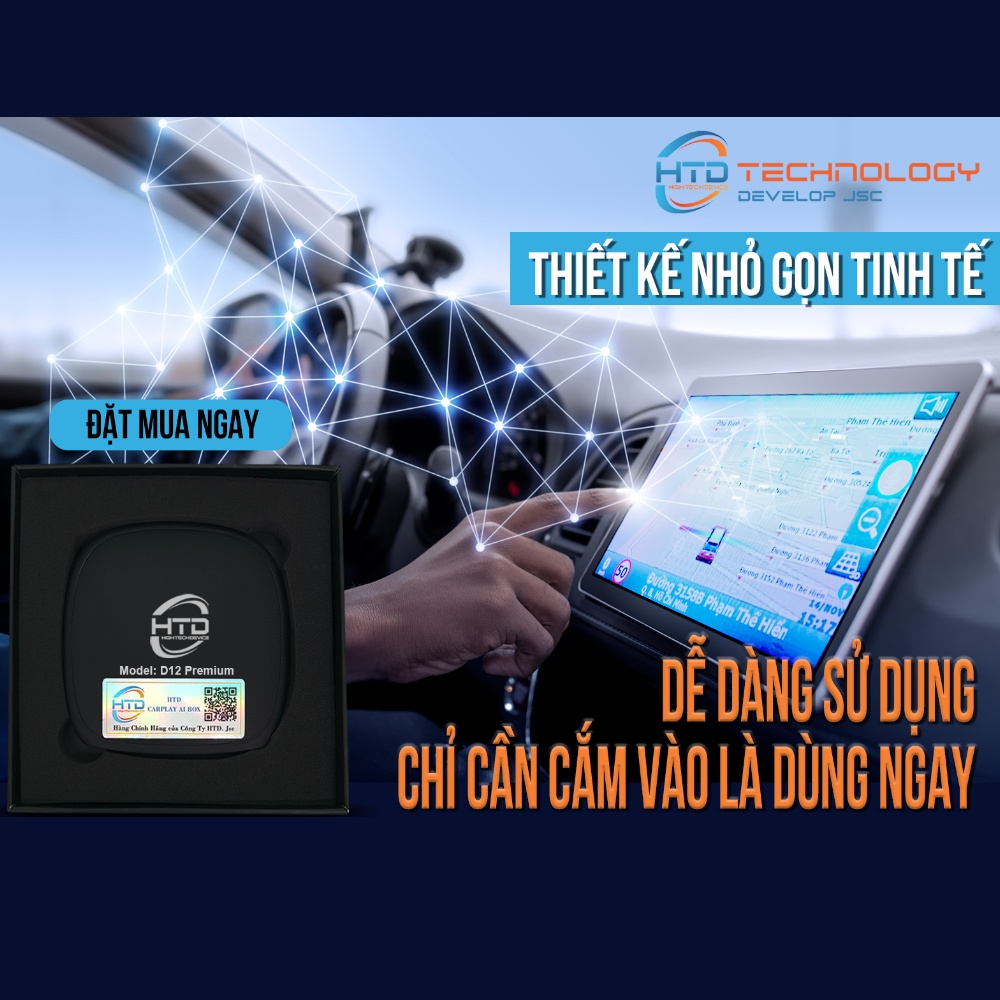HTD D12 Premium - Android Box Cho ô tô - Ram 4G, Rom 64GB