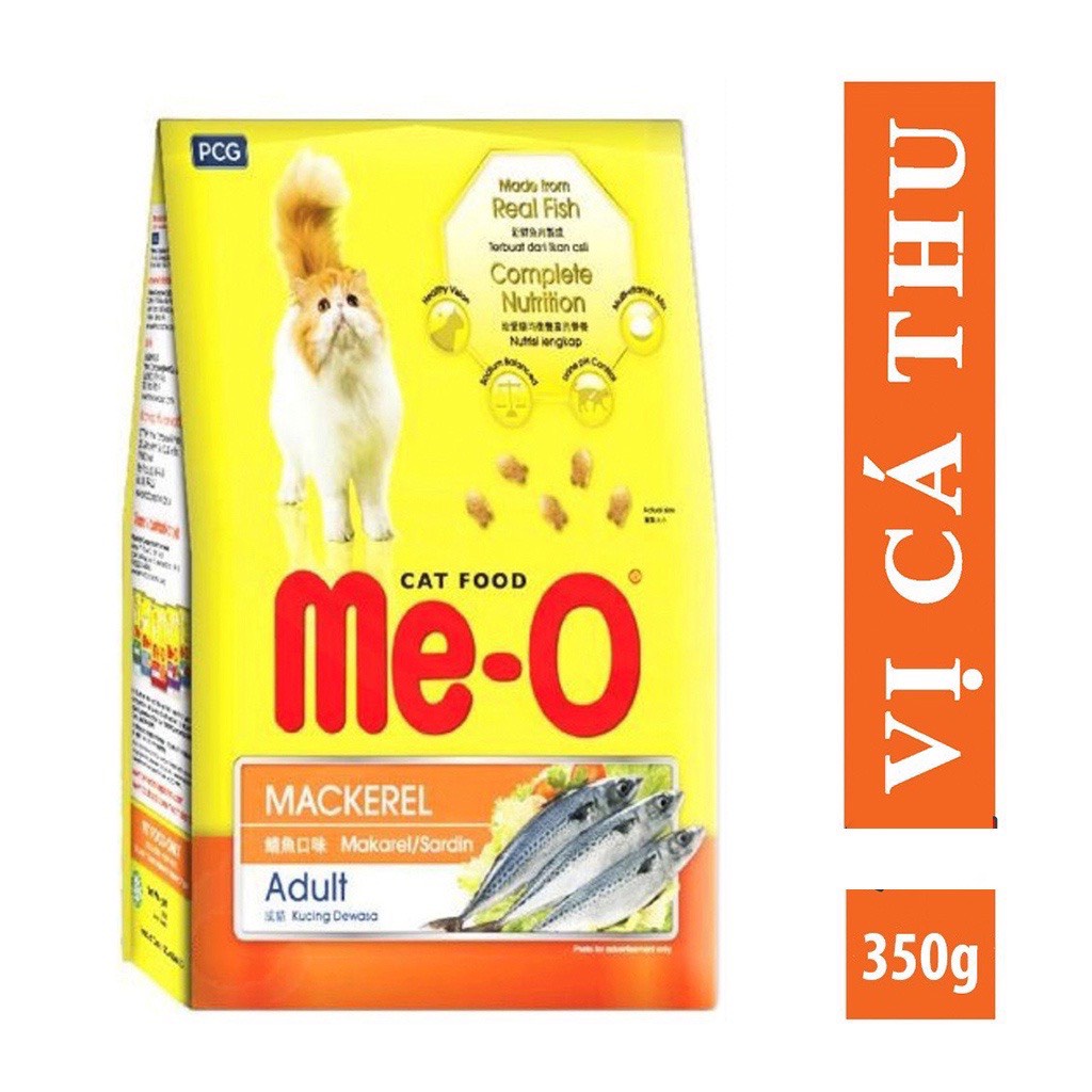 Hạt thức ăn cho mèo nhãn hiệu Me-O dành cho mọi lứa tuổi gói 350gram, hạt cho mèo