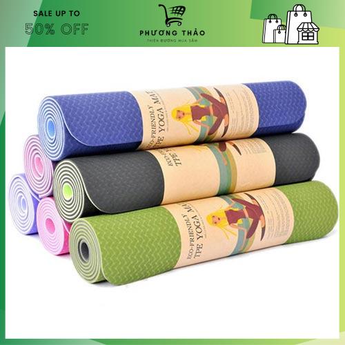 Thảm Tập Yoga Cao Cấp 2 Lớp 6mm Siêu Rẻ Giá Tốt (Giao màu ngẫu nhiên)