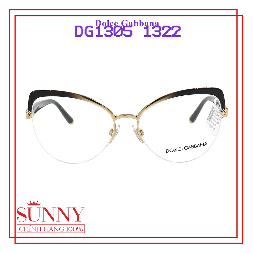 Gọng kính nam nữ chính hãng Dolce &amp; Gabbana DG1305 màu sắc thời trang, thiết kế dễ đeo bảo vệ mắt