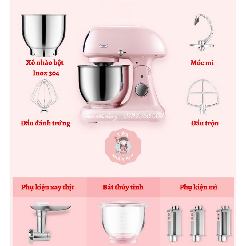 🎀 MÁY NHÀO BỘT TRỘN BỘT ACA CÔNG SUẤT LỚN HÀNG CHÍNH HÃNG BẢO HÀNH 12 THÁNG