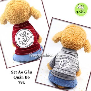 Set áo gấu quần bò 79k