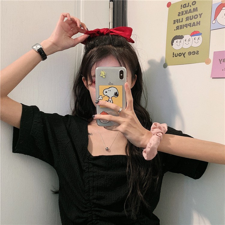 SUXI Kẹp Tóc Hình Nơ Màu Đỏ